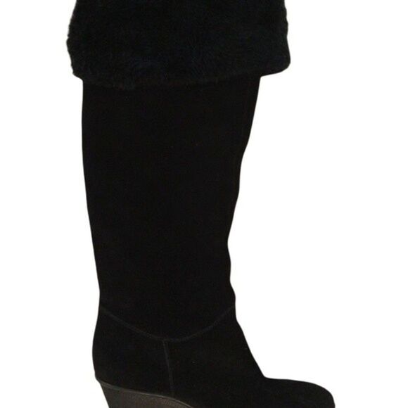 Makowsky faux fur black suede boots size 8 Y2k City - Picture 3 of 5